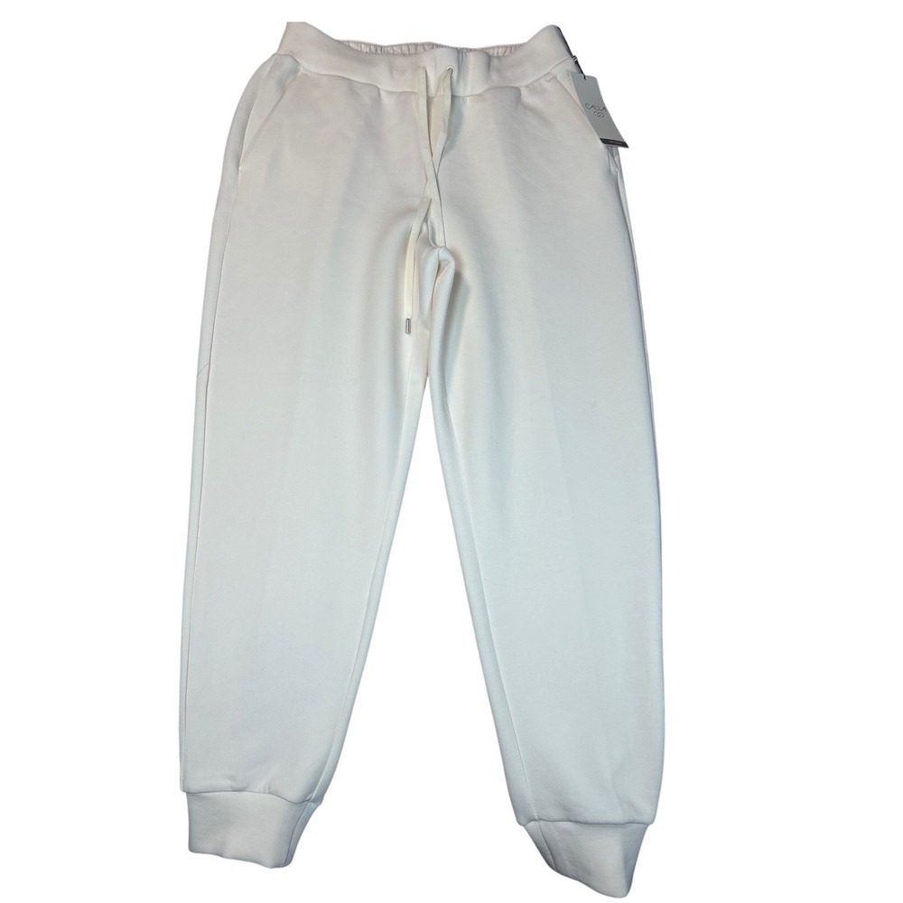 CALIA Soft Scuba Sweatpants Womens Small Light Cream Joggers WAX32254FS New